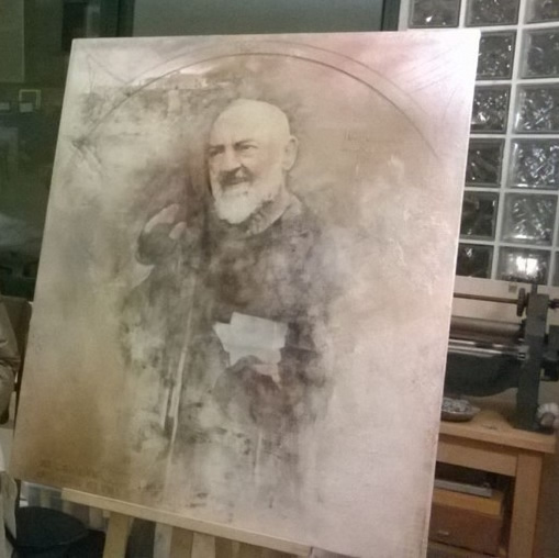 Ido Erani dona un quadro di Padre Pio