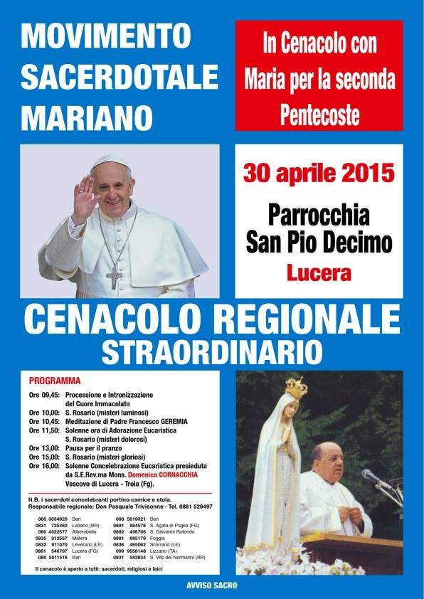 cenacolo regionale straordinario