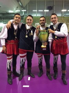 Lucerini i Campioni italiani piccola squadra, da sinistra Pasquale Di Muro, Francesco Calabrese, Davide Mainieri e Luca Avallini
