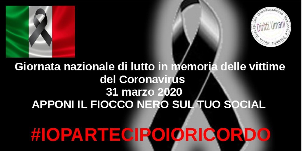Locandina Giornata nazionale di lutto per le vittime del Coronavirus