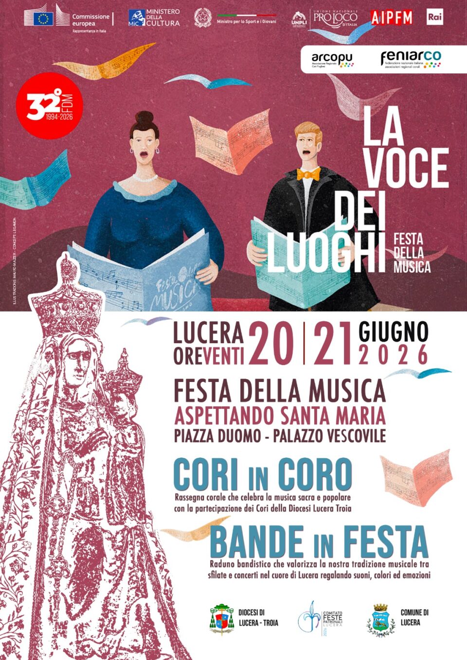 Lucera Festa della Musica 20 e 21 giugno